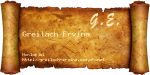 Greilach Ervina névjegykártya